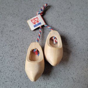 Vintage Hand-carved Wooden Shoes from Holland 1 1/2"